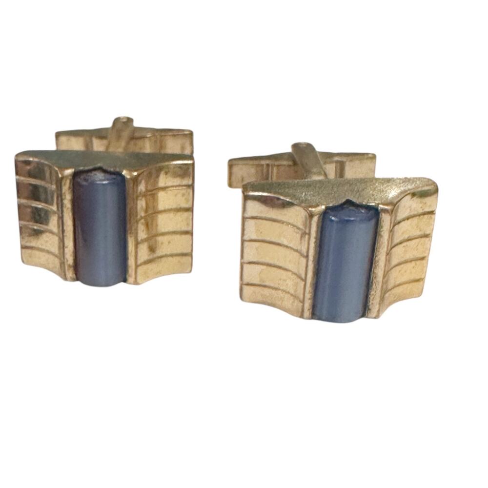 VTG Kreisler Craft Change-O-Color Rollisphere Cuff Links Red to Blue, Gold Tone